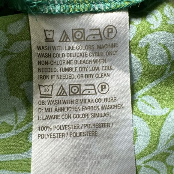 BEAUTIFUL by Lawrence Zarian V-Neck Blouse 3X Green Medallion Paradise Printed - Picture 7 of 8